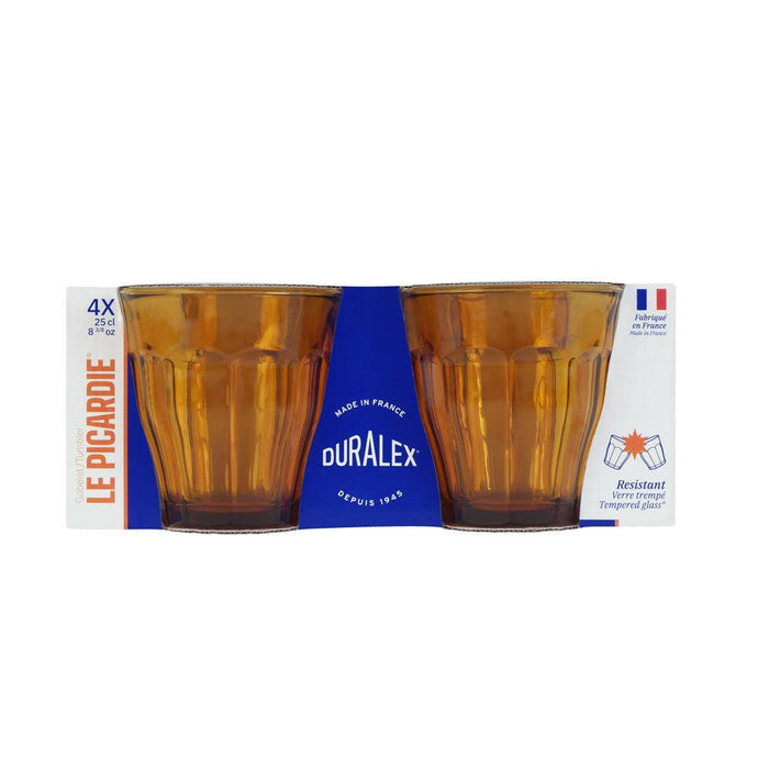 Duralex Le Picardie Tumbler Vermeil Set of 4-Glassware