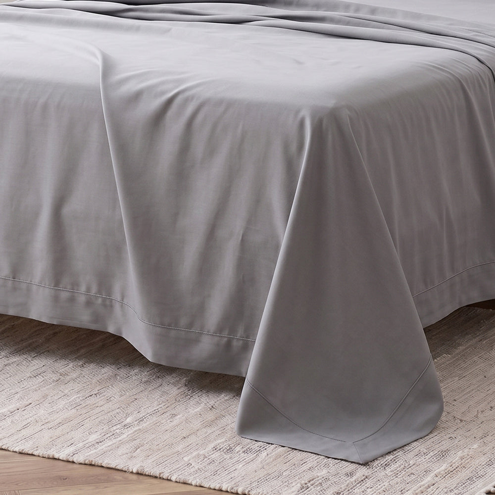 Easy Care 144 Thread Count Polycotton Flat Sheet Grey-Flat Sheets