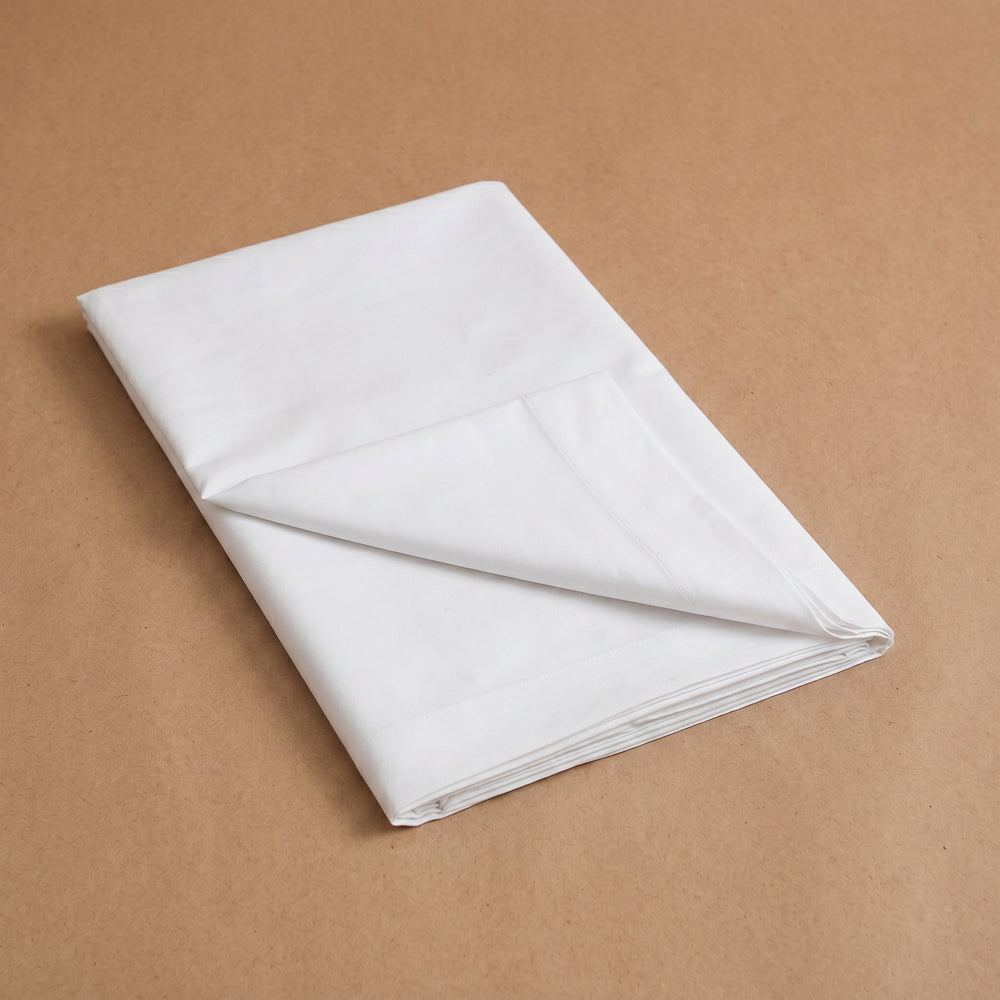 Easy Care 144 Thread Count Polycotton Flat Sheet White-Flat Sheets