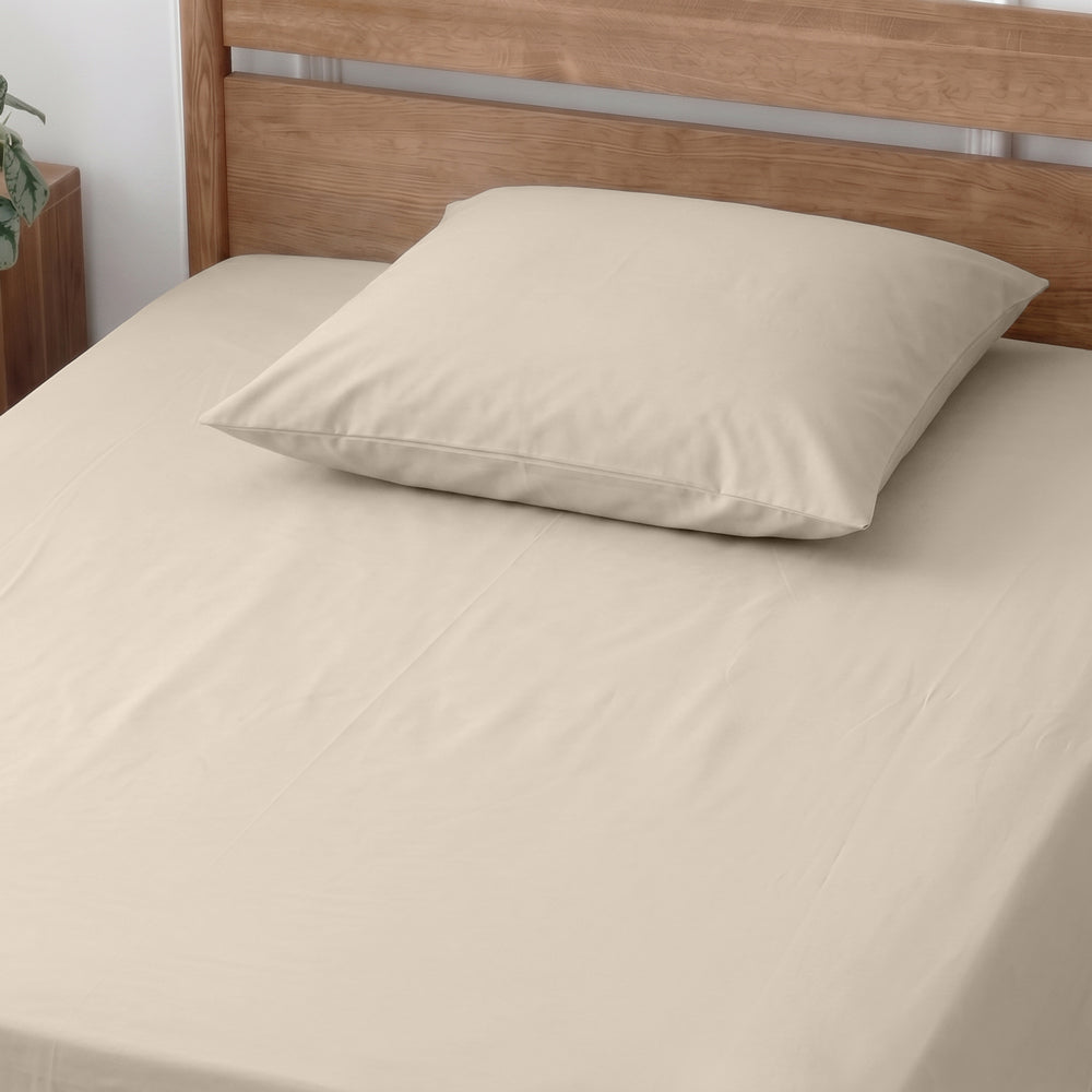 Easy Care 144 Thread Count Polycotton Pillowcase Stone-Pillowcases