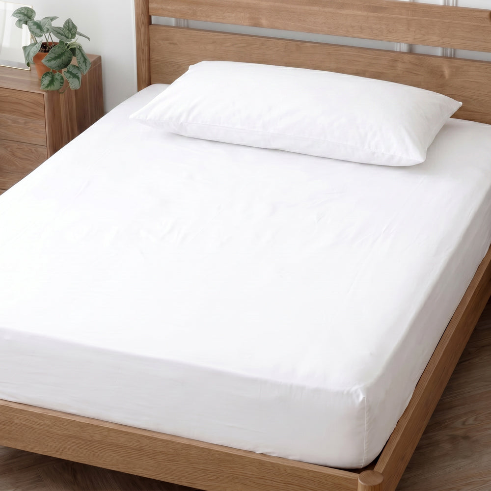 Easy Care 144 Thread Count Polycotton Pillowcase White-Pillowcases