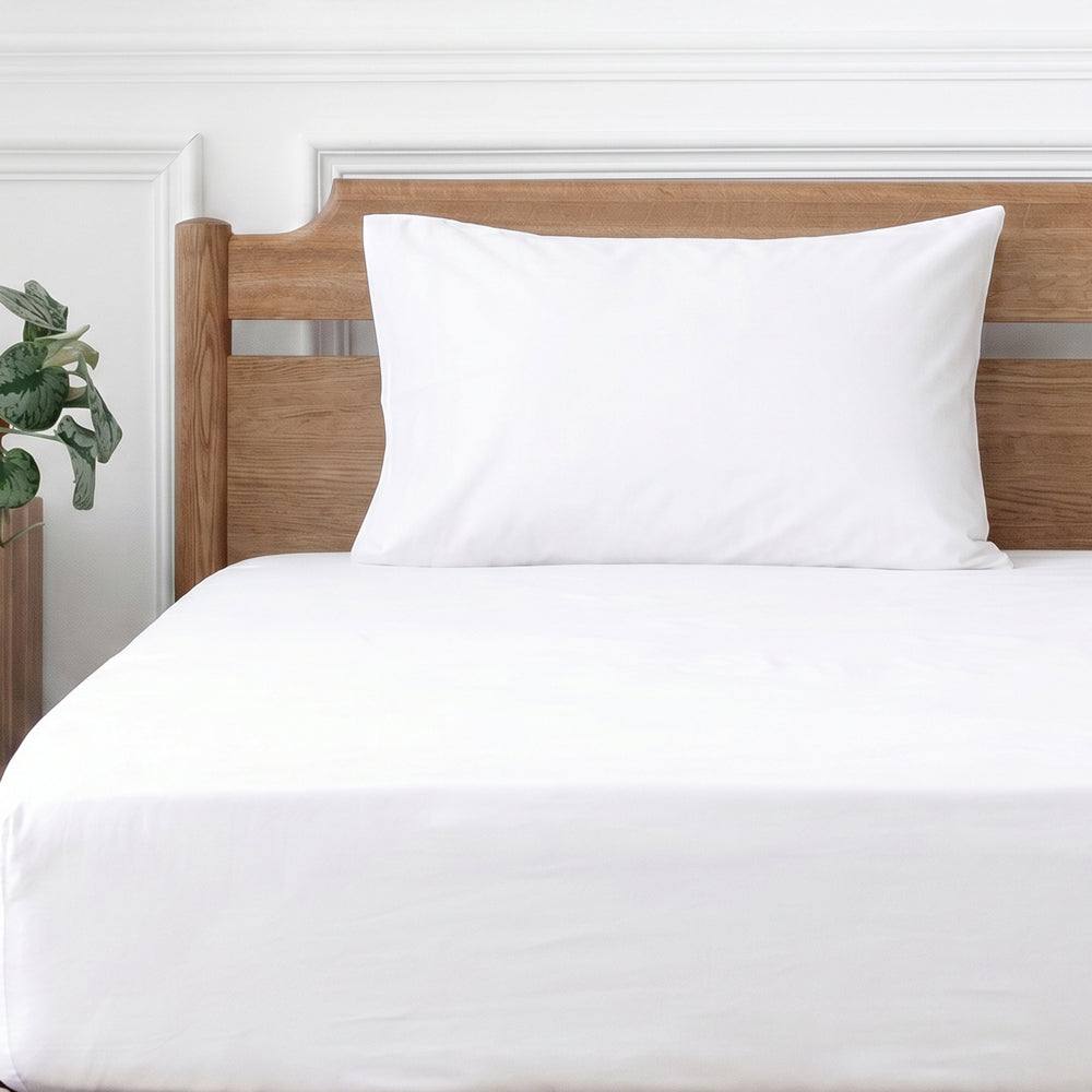 Easy Care 144 Thread Count Polycotton Pillowcase White-Pillowcases