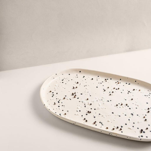Ecology Speckle Polka Oval Platter - Cream