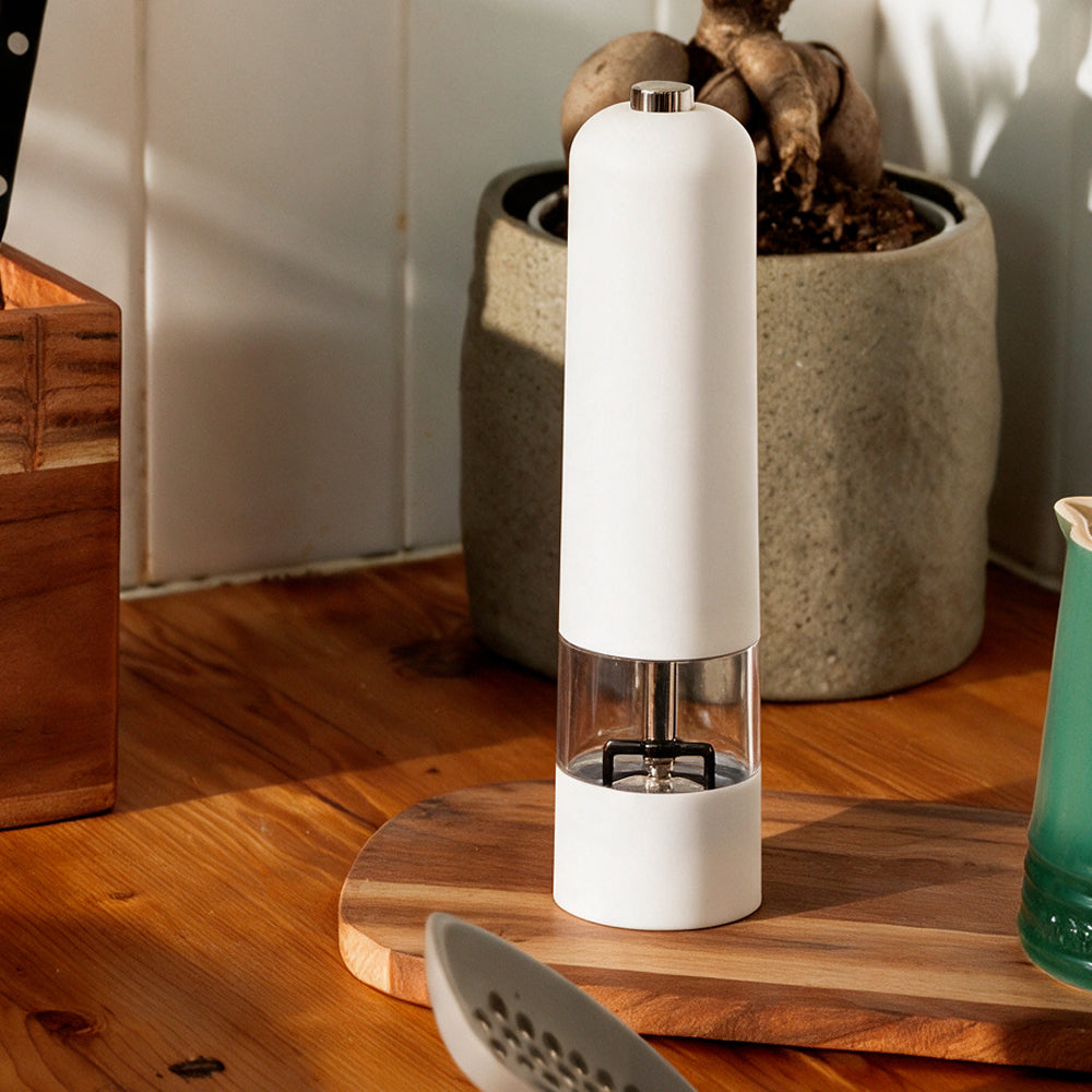 Electric Pepper Mill Battery Operated White-Kitchen Tools