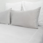 Exclusive Collection 1000 Thread Count Cotton Rich 2 Line Satin Stitch Duvet Cover Set Silver
