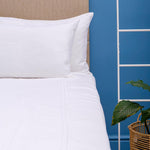 Exclusive Collection 1000 Thread Count Cotton Rich 2 Line Satin Stitch Duvet Cover Set White