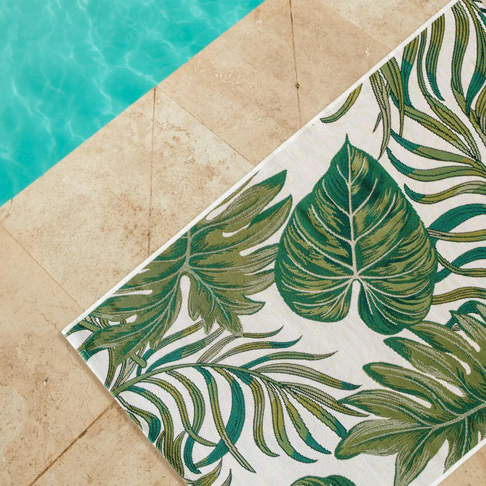 Feuilles Tropicales Outdoor Carpet Green-Carpets/Rugs