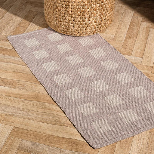 Full Box Pattern Rug Beige (60 x 120cm)-CARPET