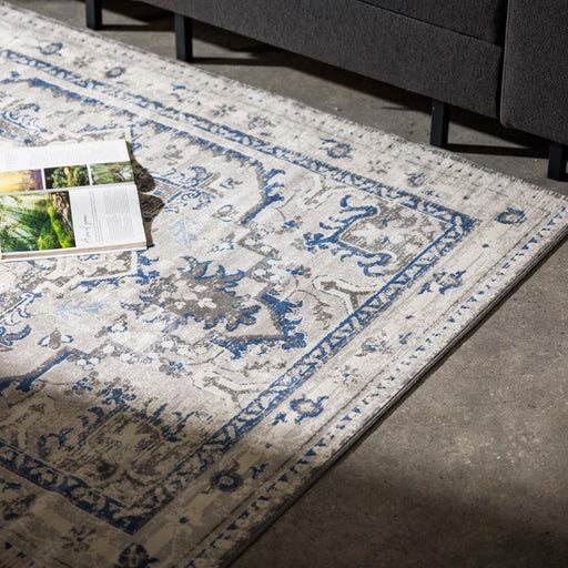Giverny Woven Carpet Navy-Carpets/Rugs