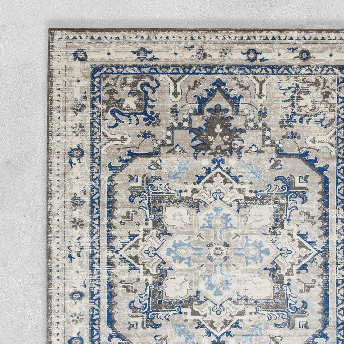 Giverny Woven Carpet Navy-Carpets/Rugs