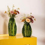 Glass Vase Carambola Shaped Bottle Green