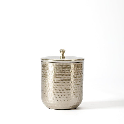 Hammered Canister with Lid Pewter-Canisters