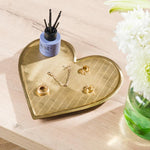Heart Brushed Tray Gold