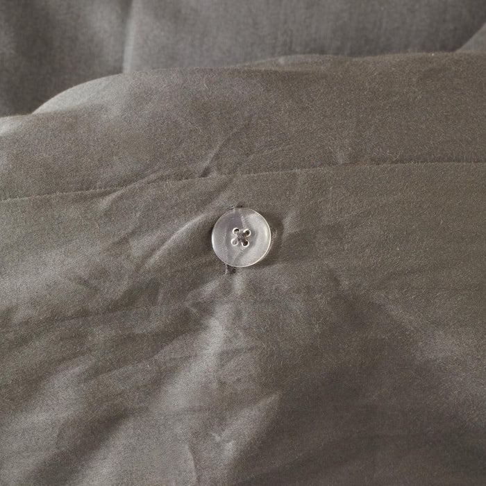 Heritage Collection Cotton Linen Blend Duvet Cover Set Charcoal-Duvet Cover Sets