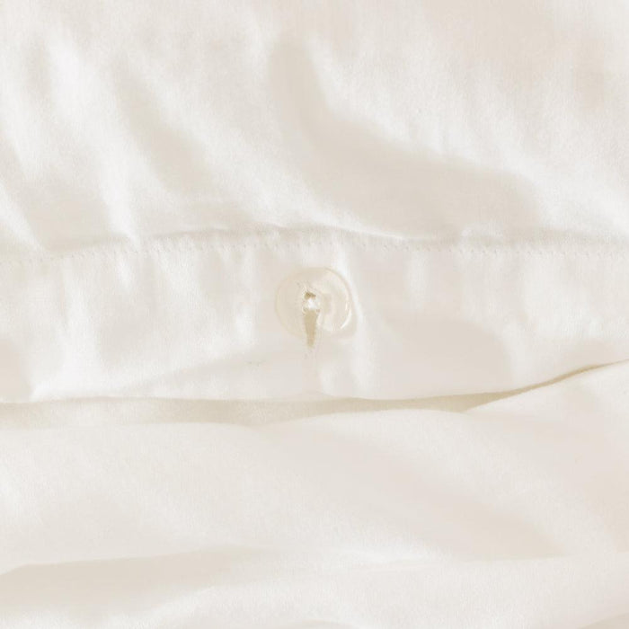 Heritage Collection Cotton Linen Blend Duvet Cover Set White-Duvet Cover Sets