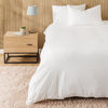Heritage Collection Cotton Linen Blend Duvet Cover Set White