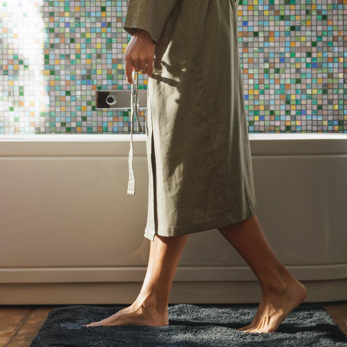 Heritage Collection Luxury Linen and Lyocell Kimono Gown Forest-Bathrobes