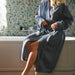 Heritage Collection Luxury Linen and Lyocell Kimono Gown Midnight-Bathrobes