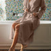 Heritage Collection Luxury Linen and Lyocell Kimono Gown Sandstone-Bathrobes