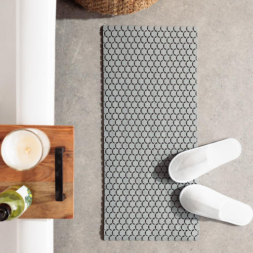 Hexagonal PVC Bath Mat Dove Grey-Bath Mats