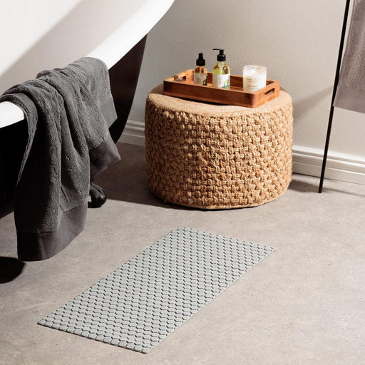 Hexagonal PVC Bath Mat Dove Grey-Bath Mats