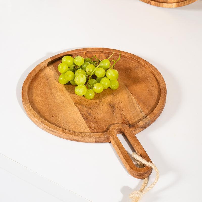 Acacia Wood Round-Edged Paddle Board - Natural-Board