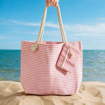 Home.Life Beach Bag Stripe Pink