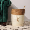 Home.Life Bulrush and Paper Storage Basket White