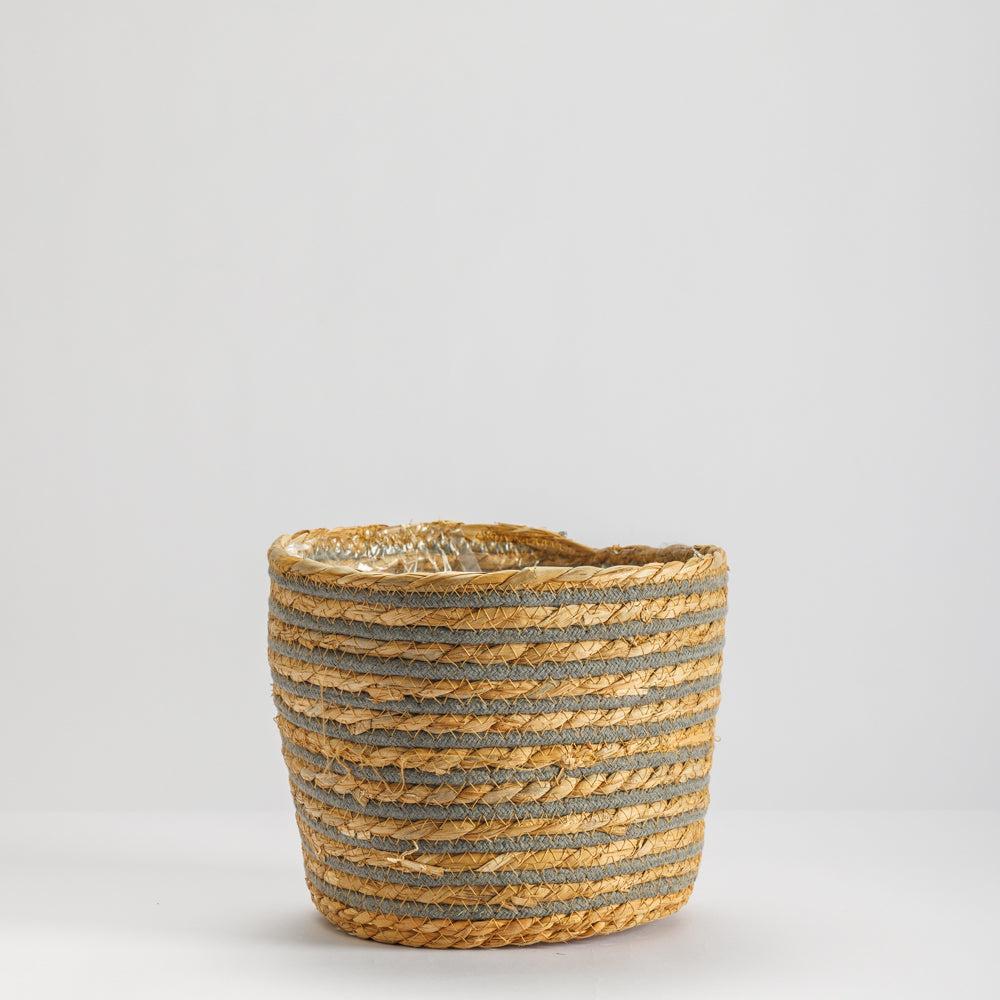 Home.life Bulrush Cotton Planter Lined Grey-Planter