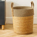 Home.life Bulrush Cotton Loop Handle Basket Black and Natural-Storage Baskets