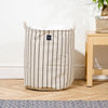 Home.Life Canvas Laundry Basket Black Stripe