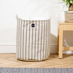 Home.Life Canvas Laundry Basket Black Stripe