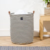 Home.Life Canvas Laundry Basket Bold Black Stripe
