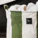Home.Life Canvas Laundry Storage Bag Broad Stripe Dark Moss-Laundry Basket