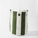 Home.Life Canvas Laundry Storage Bag Broad Stripe Dark Moss-Laundry Basket