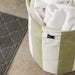 Home.Life Canvas Laundry Storage Bag Broad Stripe Dusty Green-Laundry Basket
