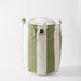 Home.Life Canvas Laundry Storage Bag Broad Stripe Dusty Green-Laundry Basket