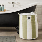 Home.Life Canvas Laundry Storage Bag Broad Stripe Dusty Green