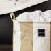 Home.Life Canvas Laundry Storage Bag Broad Stripe Stone-Laundry Basket
