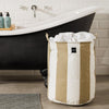 Home.Life Canvas Laundry Storage Bag Broad Stripe Stone