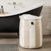 Home.Life Canvas Laundry Storage Bag Broad Stripe Stone