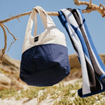 Home.Life Canvas Lined Tote Bag Natural and Navy
