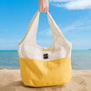 Home.Life Canvas Lined Tote Bag Natural and Yellow