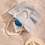 Home.Life Dune Stripes Beach Bag Green