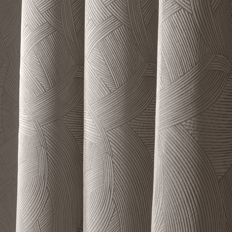 Enigma Eyelet Woven Blockout - Taupe-CURTAINS
