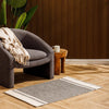 Home.Life Herringbone Cotton Rug Black and Natural