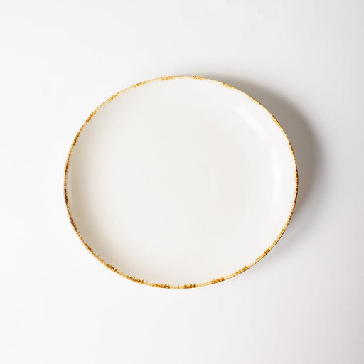 Oval Rimmed Plate - Natural Ivory-Ceramic