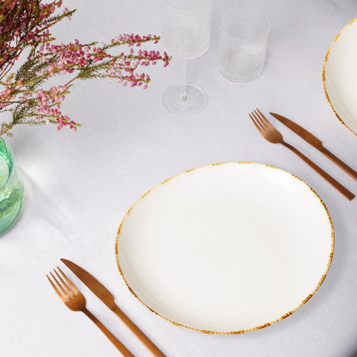 Oval Rimmed Plate - Natural Ivory-Ceramic