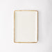 Rectangular Rimmed Dinner Plate - Natural Ivory-Ceramic