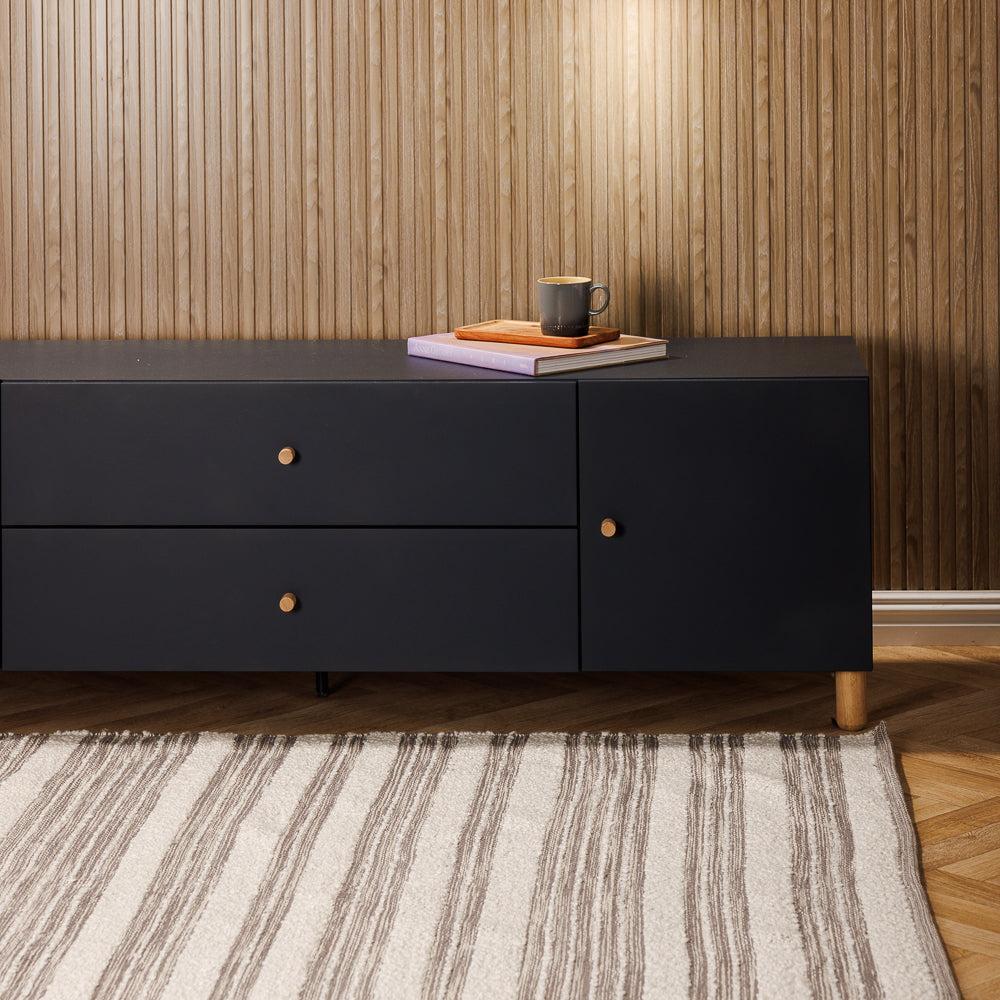 Linear Loom Polycotton Carpet Light Grey-Carpets/Rugs
